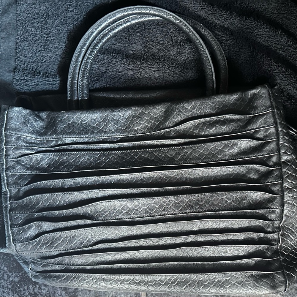 Silvano Biagini made in Italy black leather hand purse